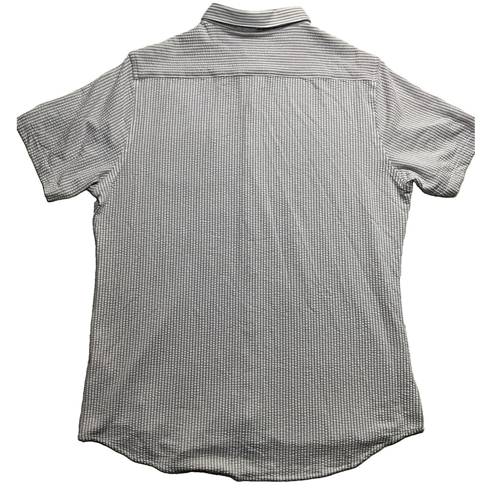 7 Diamonds Mens Purple Short Sleeve Full Buttoned Up Shirt Size L - Picture 5 of 6
